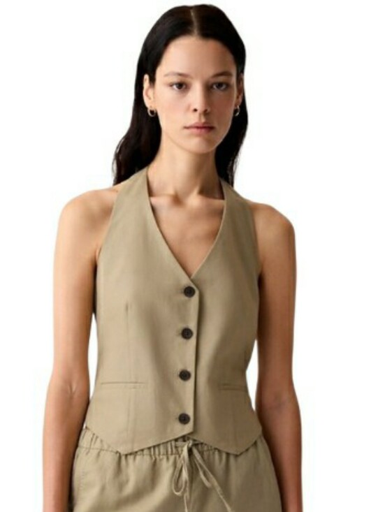 GAP Tops - GAP Linen- Cotton Halter Vest- M Tall
